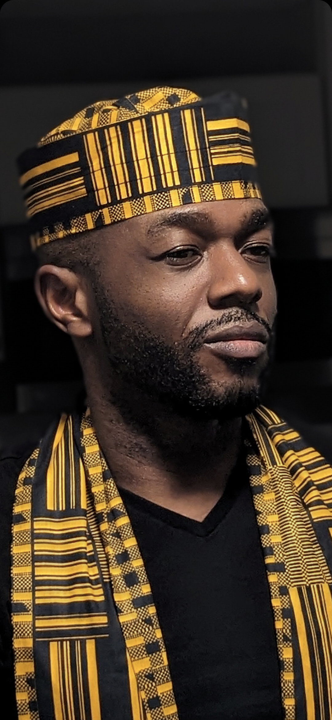 Dupsie's Nana Kwame Adinkra African Print Kente Kufi Hat - Authentic Handmade African Cap for Men - Perfect for Cultural Events, Weddings & Special Occasions