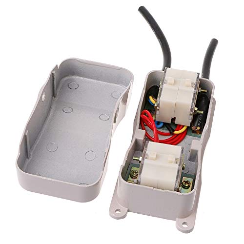 Heavy Duty AC250V Foot Switch Pedal - Dual Head Power Controller with Reversing Function for Industrial Equipment & DIY Projects | Perfect for Sewing Machines, Power Tools, and Workshop Applications