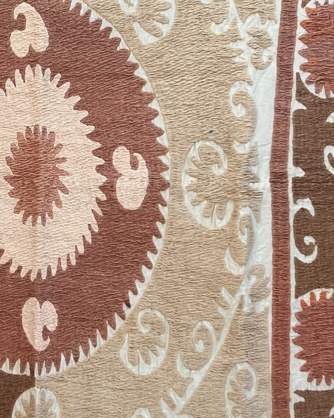 Medium Suzani 049 - Authentic Handmade Suzani Textile for Home Decor, Bedspread, Wall Hanging - Perfect for Boho Chic, Farmhouse & Eclectic Interior Design Styles