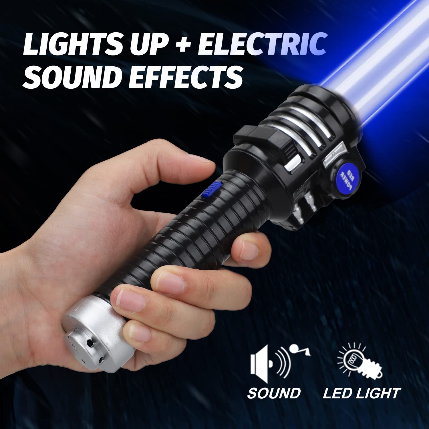 TOY Life Light Up Saber - 3 Pack LED Light Sabers with Motion Sound Effects, Extendable & Collapsible Galaxy War Sword Toy for Kids & Adults - Perfect for Cosplay, Halloween Costumes & Star Wars Themed Parties