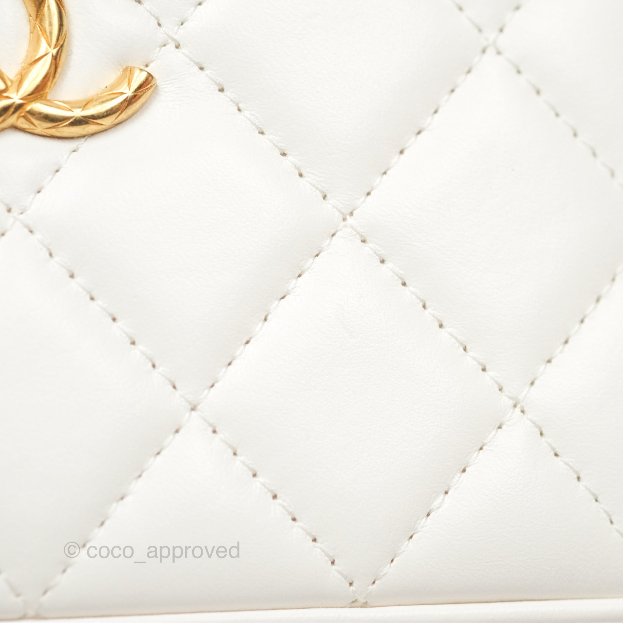 Chanel All Slide Vanity Bag with Adjustable Chain - White Lambskin Leather & Aged Gold Hardware - Luxury Crossbody Bag for Women, Perfect for Parties & Evening Events