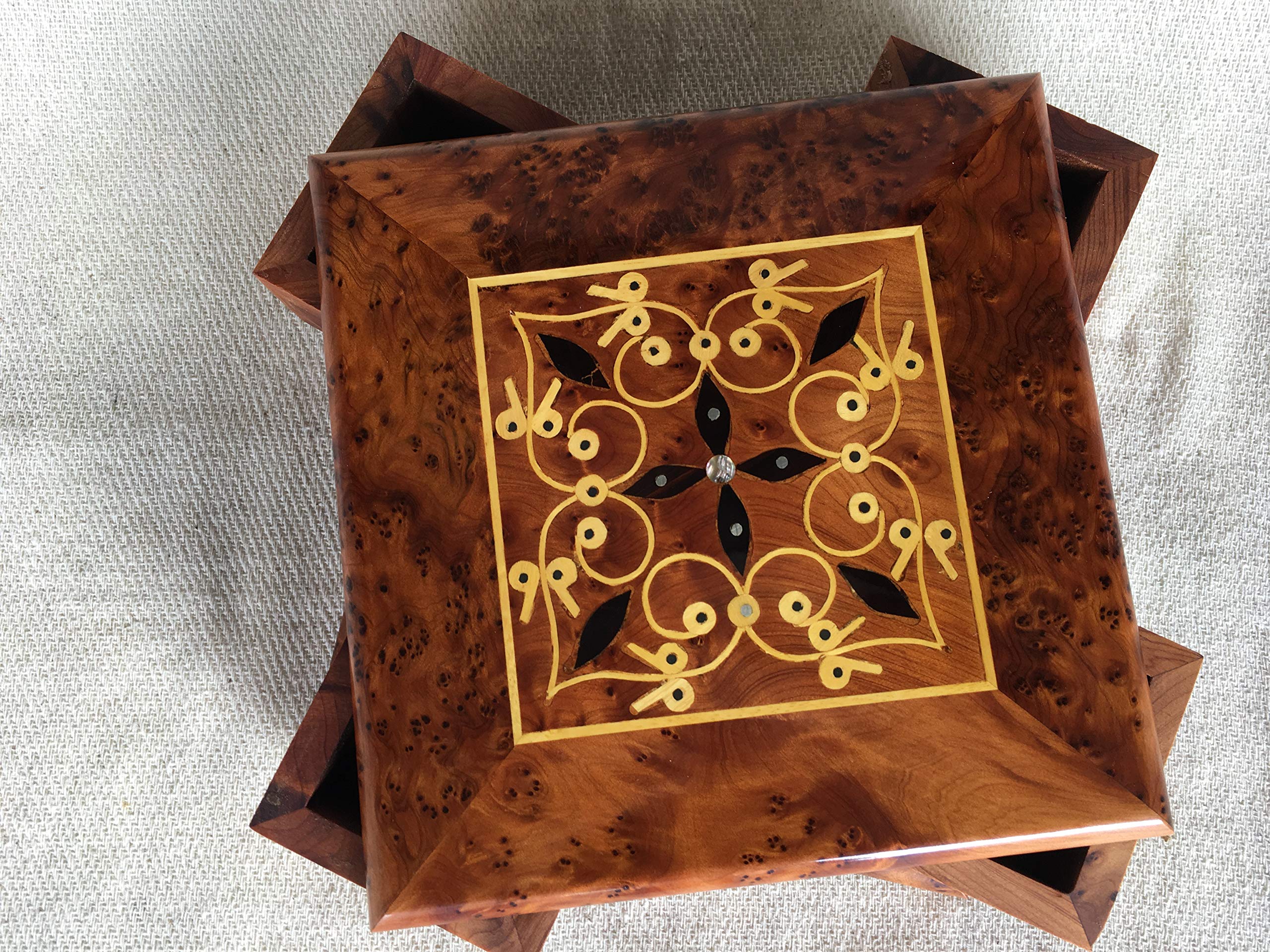 6.2x6.2x1.9 Inch Magical Jewelry Gift Box - Premium Cufflinks Storage & Twisty Puzzle Box for Men, Perfect Birthday/Anniversary/Valentine's Day Present - Great for Travel, Office & Special Occasions