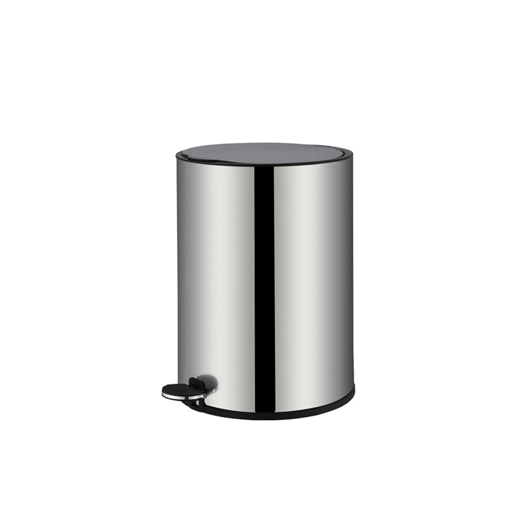 Stainless Steel & Plastic Dual Compartment Trash Can with Inner Buckets - 8L/2.1 Gallon Recycling Garbage Bin with Foot Pedal - Modern Home Kitchen & Office Waste Bin (Silver) | Perfect for Eco-Friendly Waste Sorting in Kitchen, Bathroom & Office Spaces