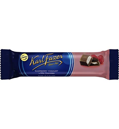 Fazer Karl Fazer Raspberry Yogurt Milk Chocolate Bars - 70 Pack (37g Each) | Delicious Snack for Office, Travel & Gift Giving