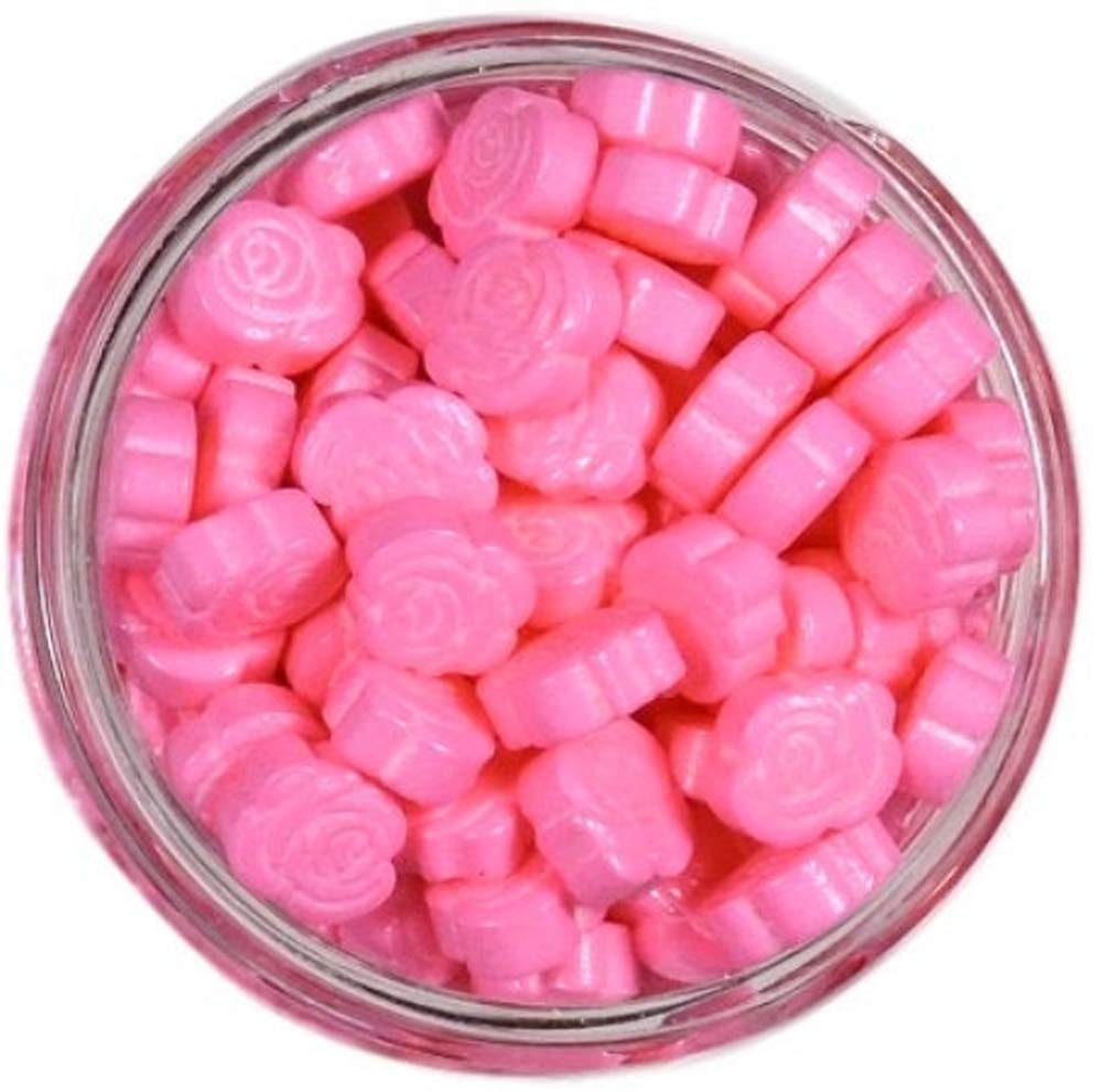 Pink Rose Candy Sprinkles for Baking - Edible Cake Decorations for Cupcakes, Cookies, Donuts & Desserts | Valentine's Day, Birthday Party, Wedding Cake Topper