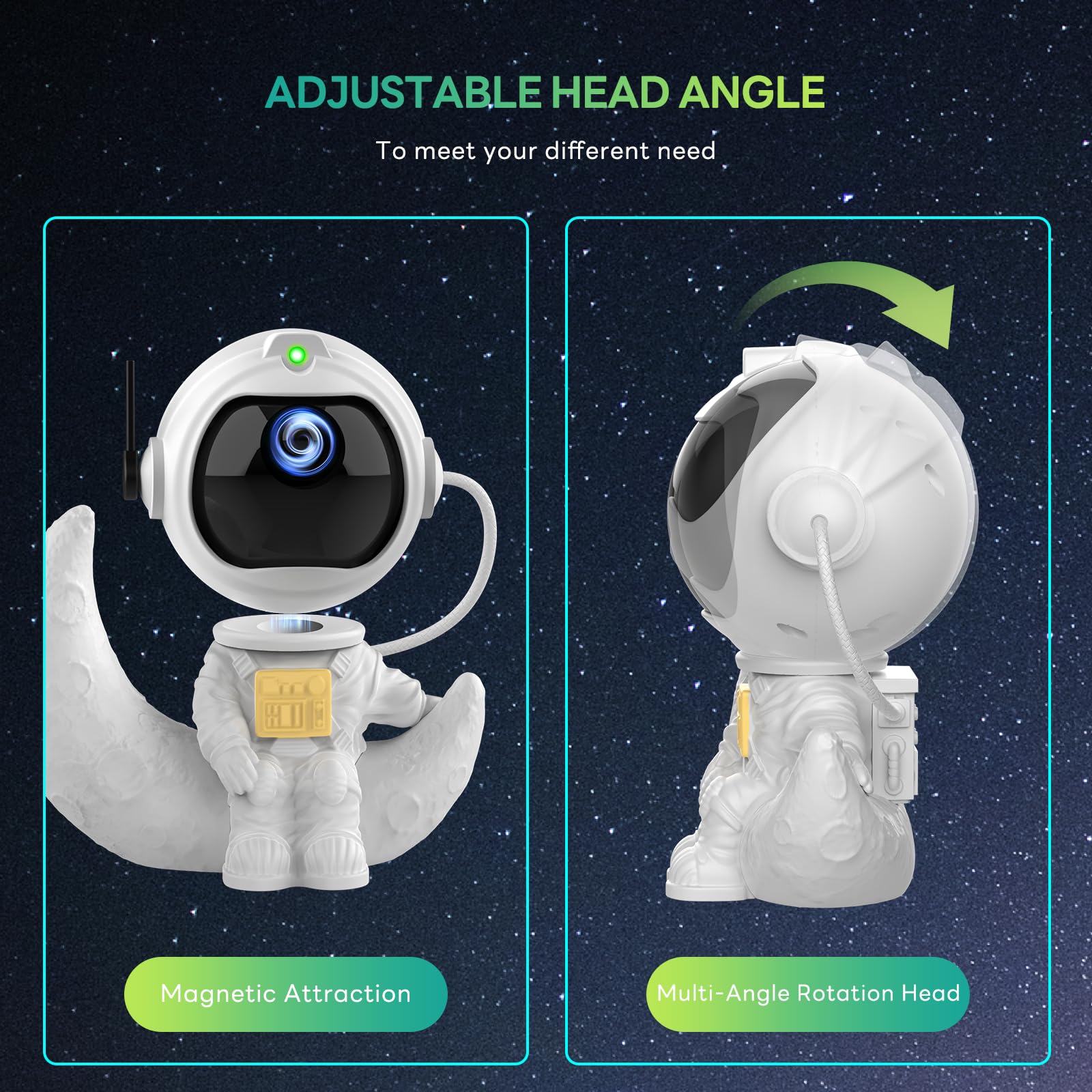 VUENICEE Astronaut Starry Sky Galaxy Projector, Night Light for Kids & Adults with Timer & Remote Control - Perfect for Bedroom, Nursery, Party Decor & Relaxation