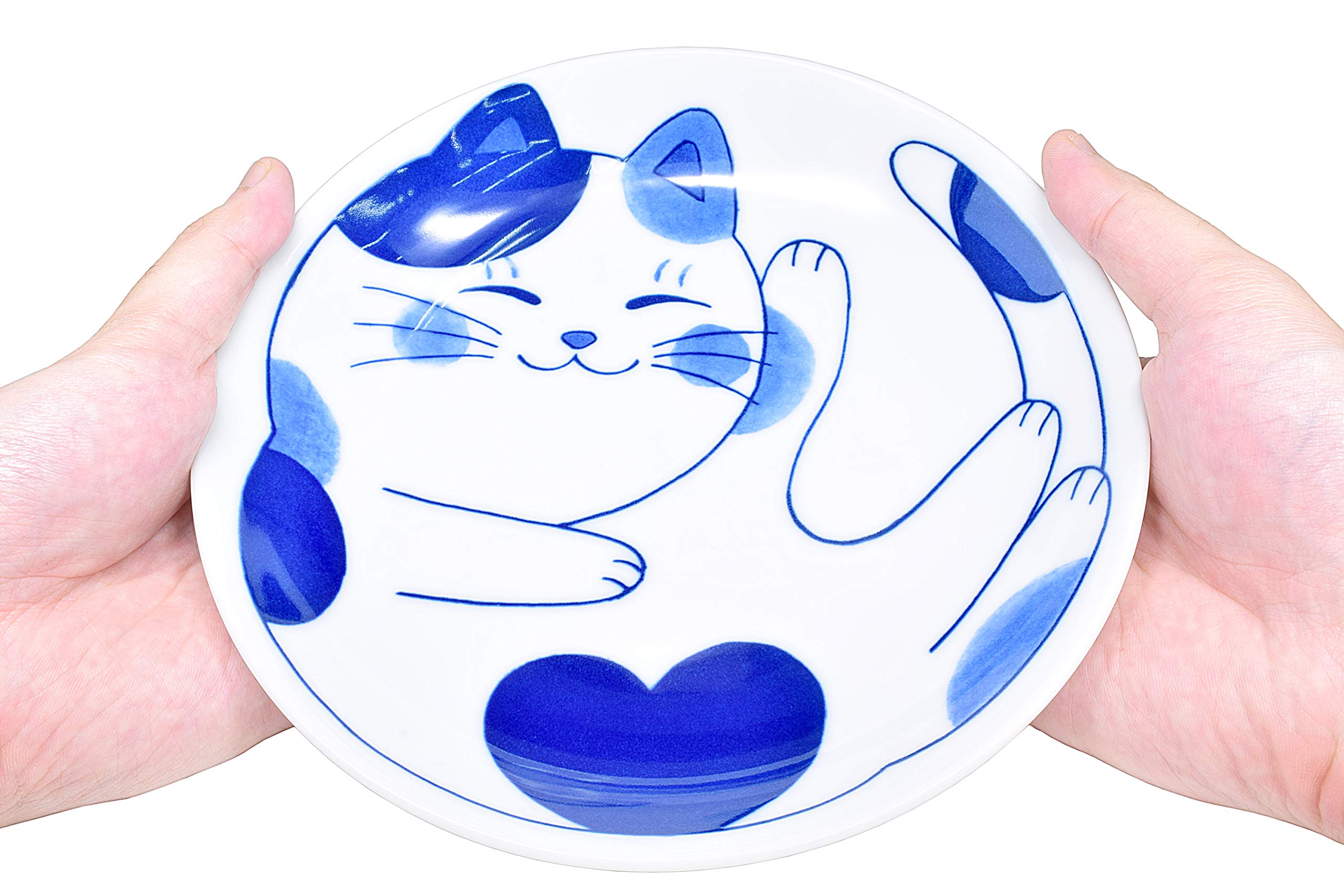 Japanese Mino Ware Pasta Bowl - 7.9 Inch Cat Design Ceramic Rice & Soup Bowl for Curry, Salad, Noodles | NEKOCHIGURA Cat-Themed Dinnerware for Home & Restaurant Use