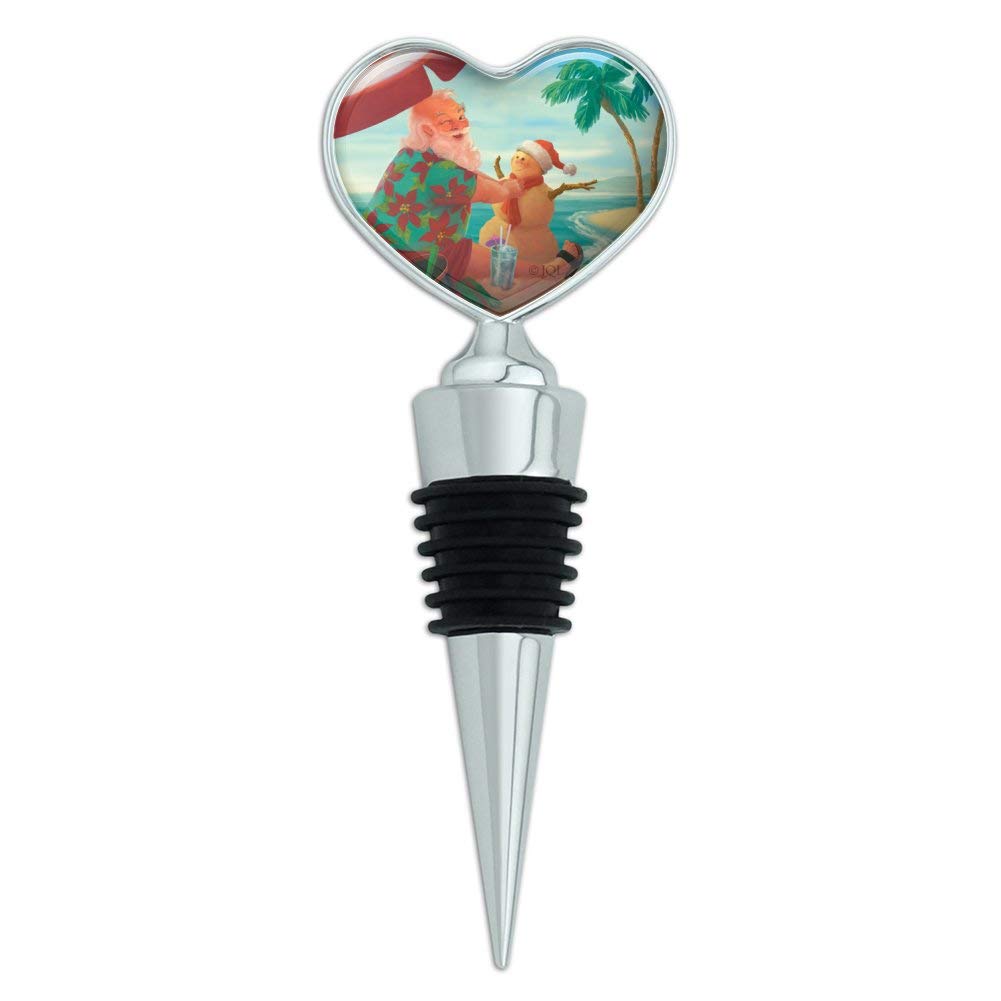 Santa Claus Wine Bottle Stopper - Christmas Holiday & Beach Vacation Gift - Perfect for Wine Lovers, Party Decor & Festive Celebrations