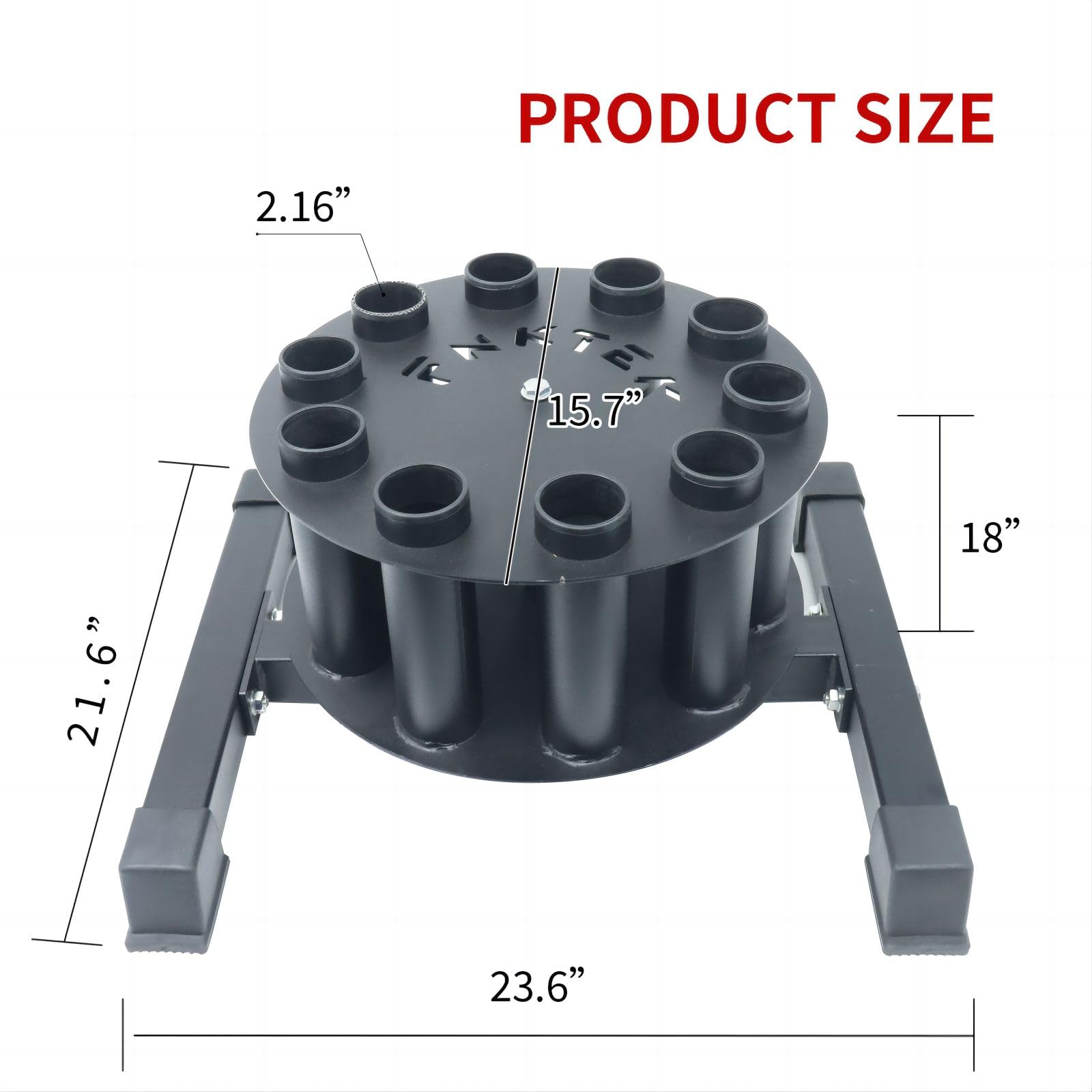 Rotatable Barbell Rack Stand - Holds 10 Olympic Bars for Home Gym Storage - Perfect for Dumbbells & Curl Bars
