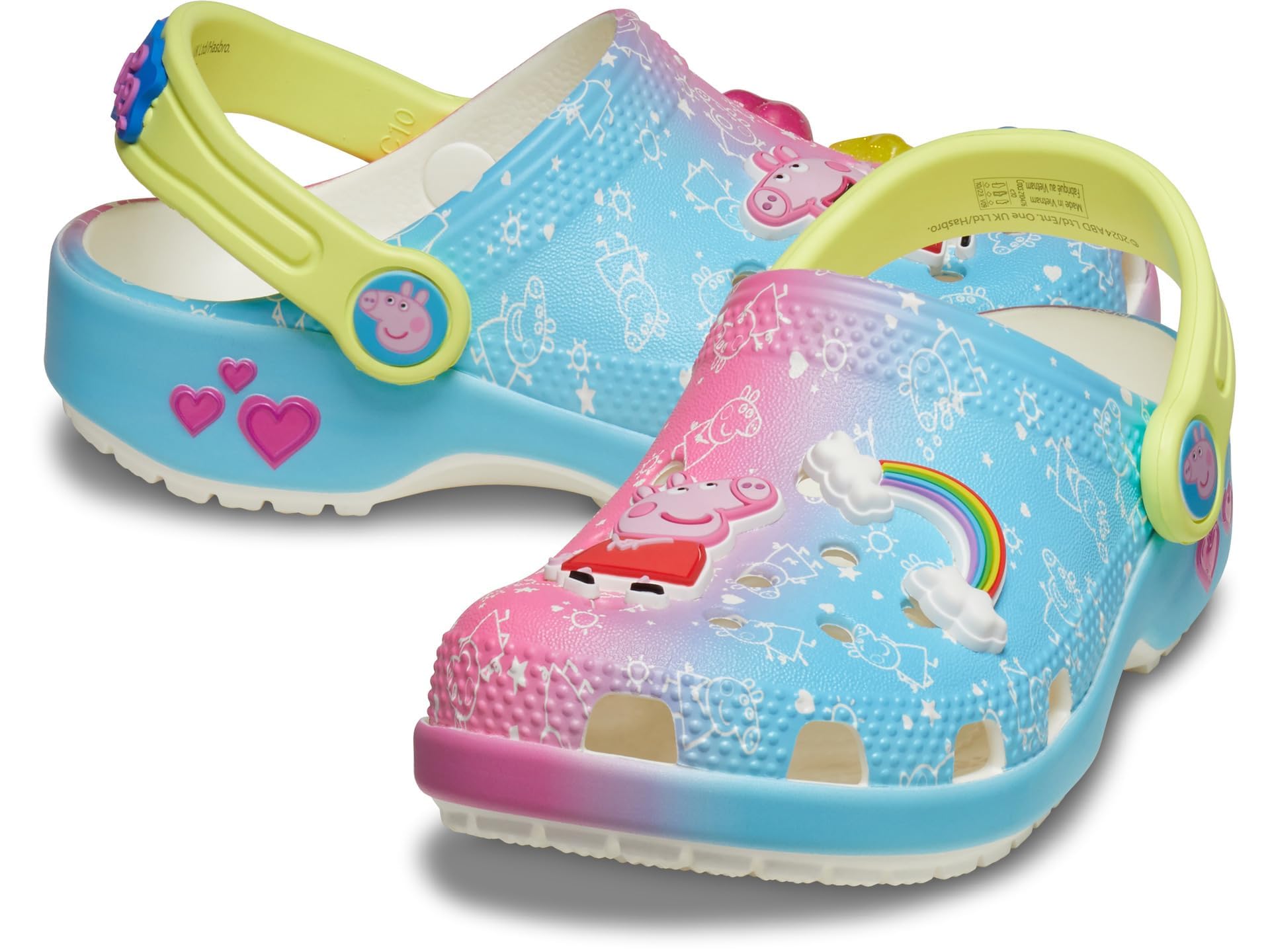 Crocs Unisex-Child Classic Peppa Pig Clogs for Toddlers | Lightweight Comfortable Kids Water Shoes | Perfect for Playtime, Beach & Pool Activities