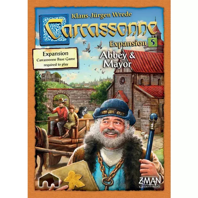Carcassonne Abbey & Mayor Expansion Board Game - Strategy Tile Placement Game for Adults & Families - Perfect for Game Nights & Family Gatherings