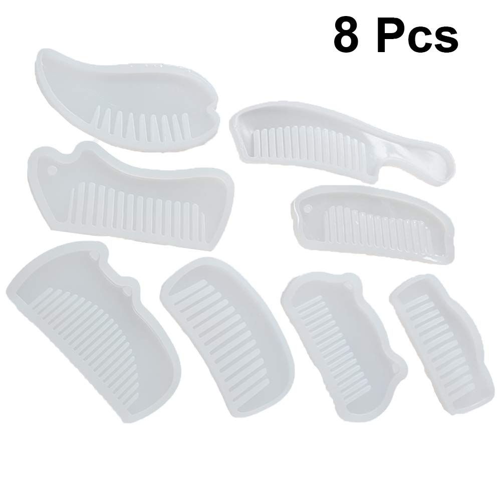 SUPVOX 8pcs Silicone Comb Molds for Resin Epoxy Casting - DIY Hair Comb Making Kit for Crafting, Jewelry Making, and Unique Gift Creation (Perfect for Home Decor & Handmade Accessories)