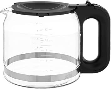 Braun 12-Cup Glass Carafe with Black Handle - BRSC005 AX13210005 - Perfect for Coffee, Tea, and Cold Beverage Serving at Home or Office