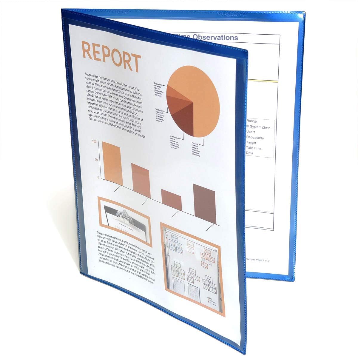 StoreSMART Metallic Blue Plastic 4-Pocket Presentation Folders - 10 Pack for Office, School & Business Organization - Letter Size Document Holders for Reports, Projects & Presentations