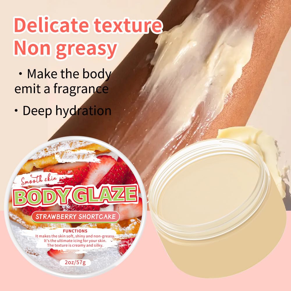 Body Glaze & Body Drops Duo Bundle - Hydrating Body Butter Cream for Dry Skin | Ultra Moisturizing Skincare Set (Peach Scent) for Smooth, Glowing Skin - Perfect for Daily Hydration & Nighttime Skincare Routine