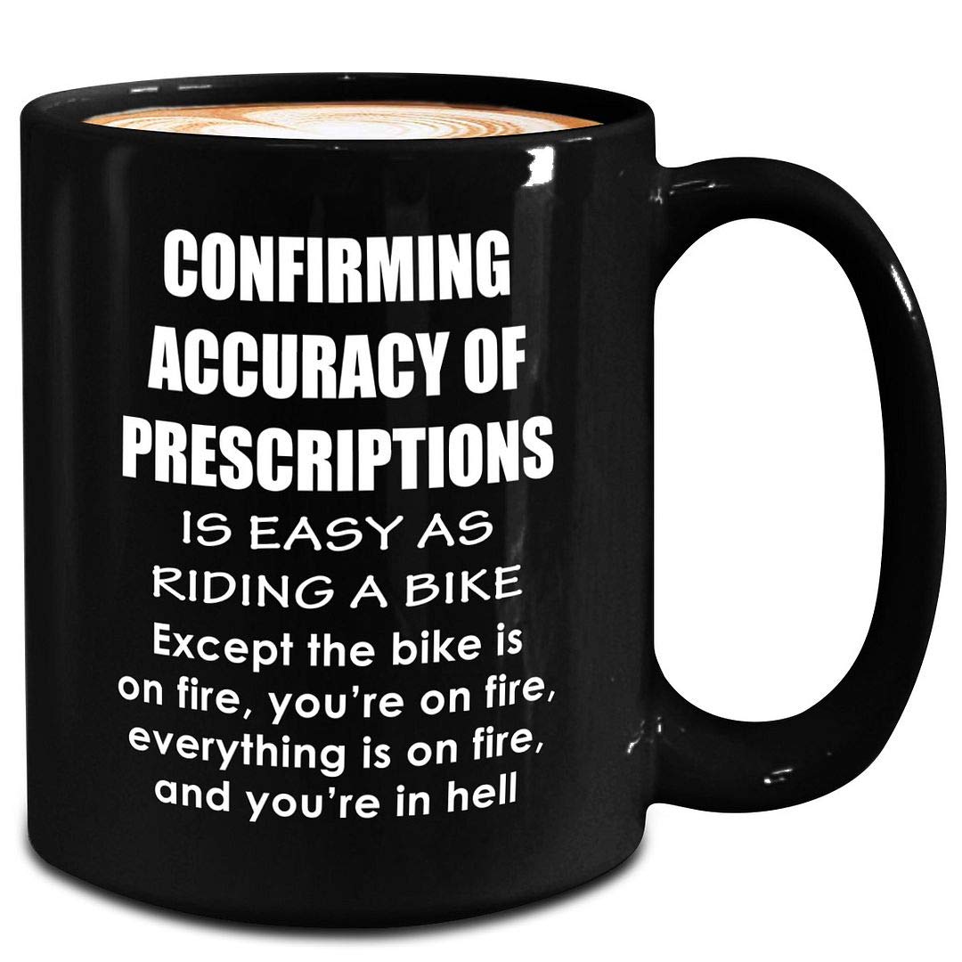 Funny Pharmacy Technician Mug - 15oz Black Ceramic Coffee Cup for CPhT, Pharmacist Assistant & Tech - Great NHA ExCPT Appreciation Gift - Perfect for Office Use, Coffee Breaks & Medical Humor
