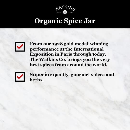 Organic Chili Powder by Watkins Gourmet - 2.9 oz Glass Spice Jar | Premium Cooking & Baking Spice for Mexican, BBQ & Homemade Seasoning Blends