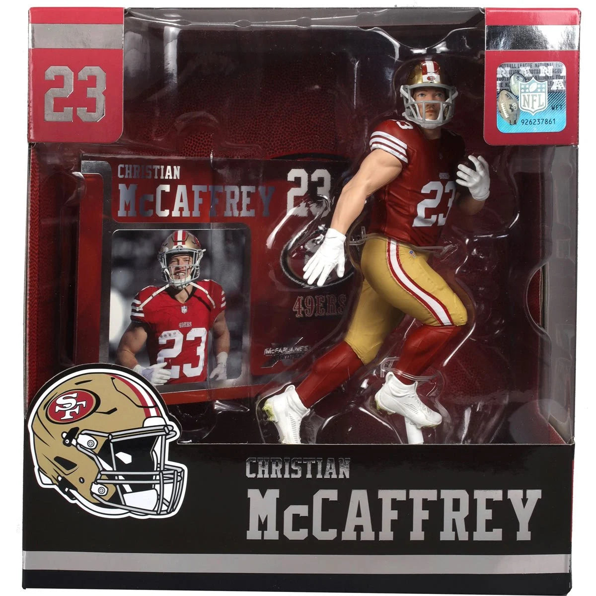 San Francisco 49ers Christian McCaffrey Red Jersey NFL Action Figure - 2024 SportsPicks Collectible | Perfect for Football Fans, Sports Memorabilia Displays & Game Room Decor