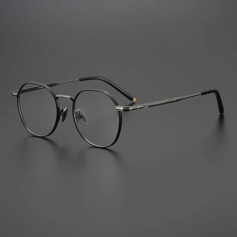 Stylish Black Titanium Oval Eyeglasses for Women - Lightweight Full Rim Flat Top Frame 41386 | Perfect for Work, Reading & Everyday Fashion Accessory