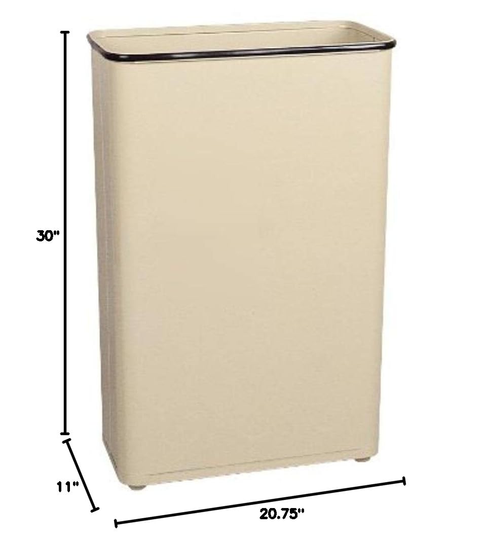 Rubbermaid Commercial 24 Gallon Almond Trash Can - Heavy Duty Waste Bin for Kitchen, Office, Restaurant & Outdoor Use - FGWB96RAL