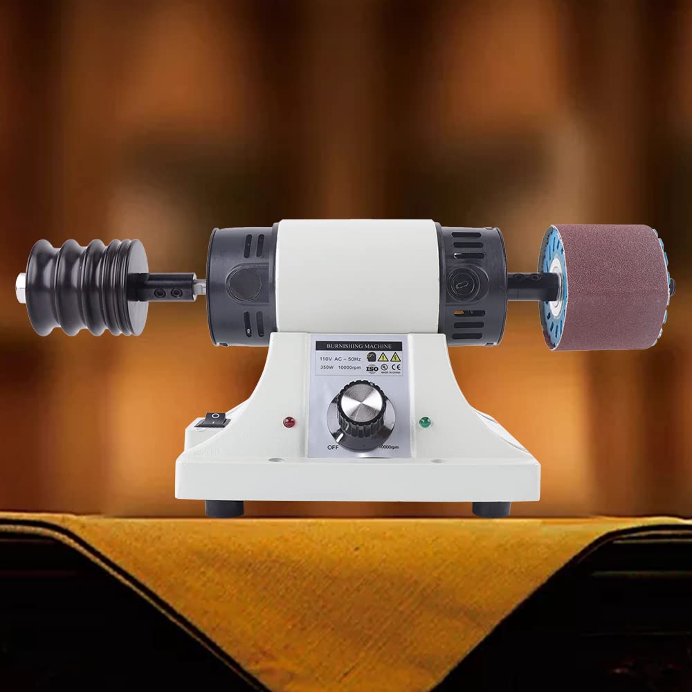 Professional Leather Polishing Burnishing Machine - 110V Adjustable Rosewood Grinding Head Sander with Buffing Motor for Vegetable Tanned Leather - Perfect for Leather Crafting, Shoe Repair & DIY Leather Projects