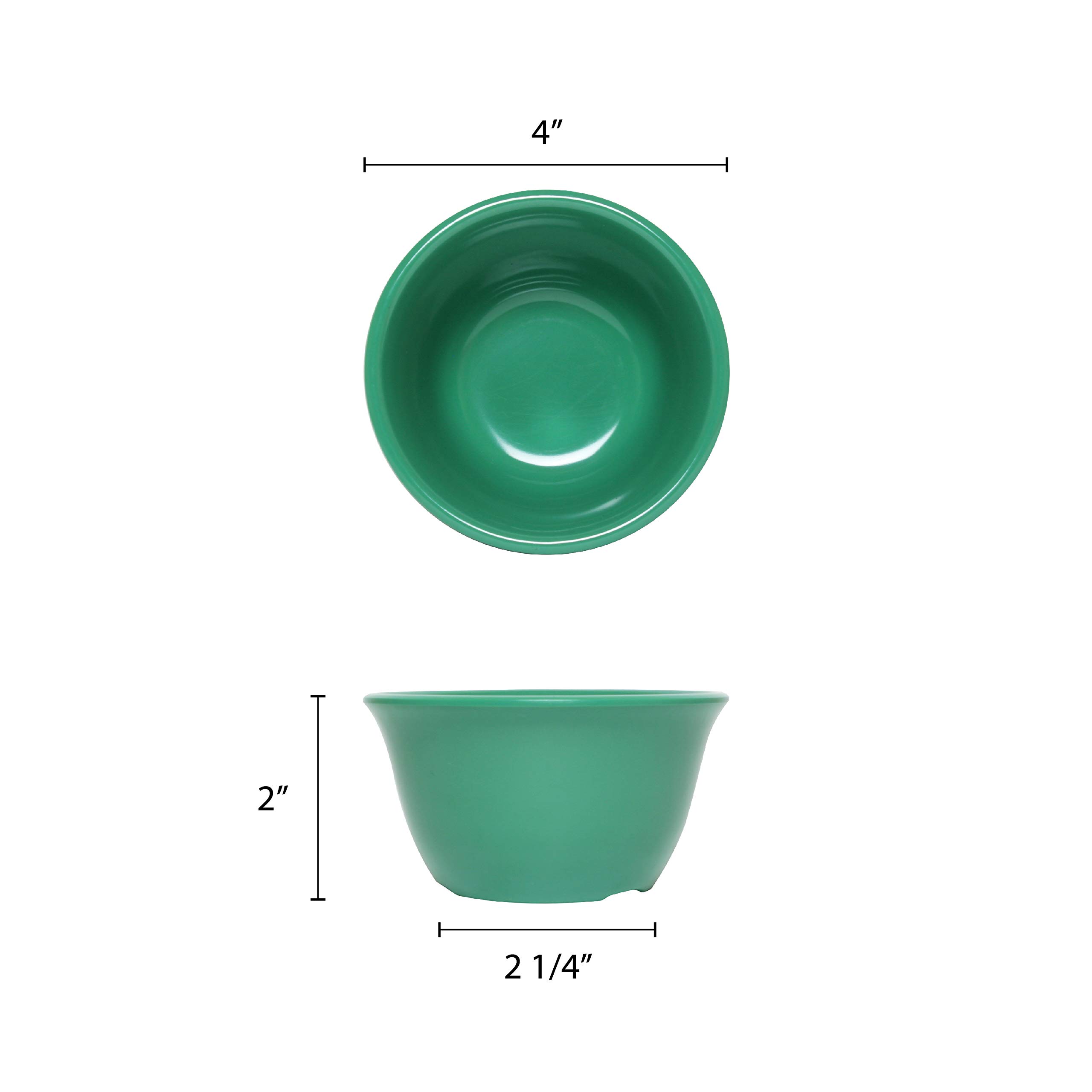 Premium Green Melamine Bouillon Cups - 4 Inch, 7 Oz (Set of 12) | Durable & Lightweight Dinnerware for Restaurants, Picnics, and Outdoor Dining