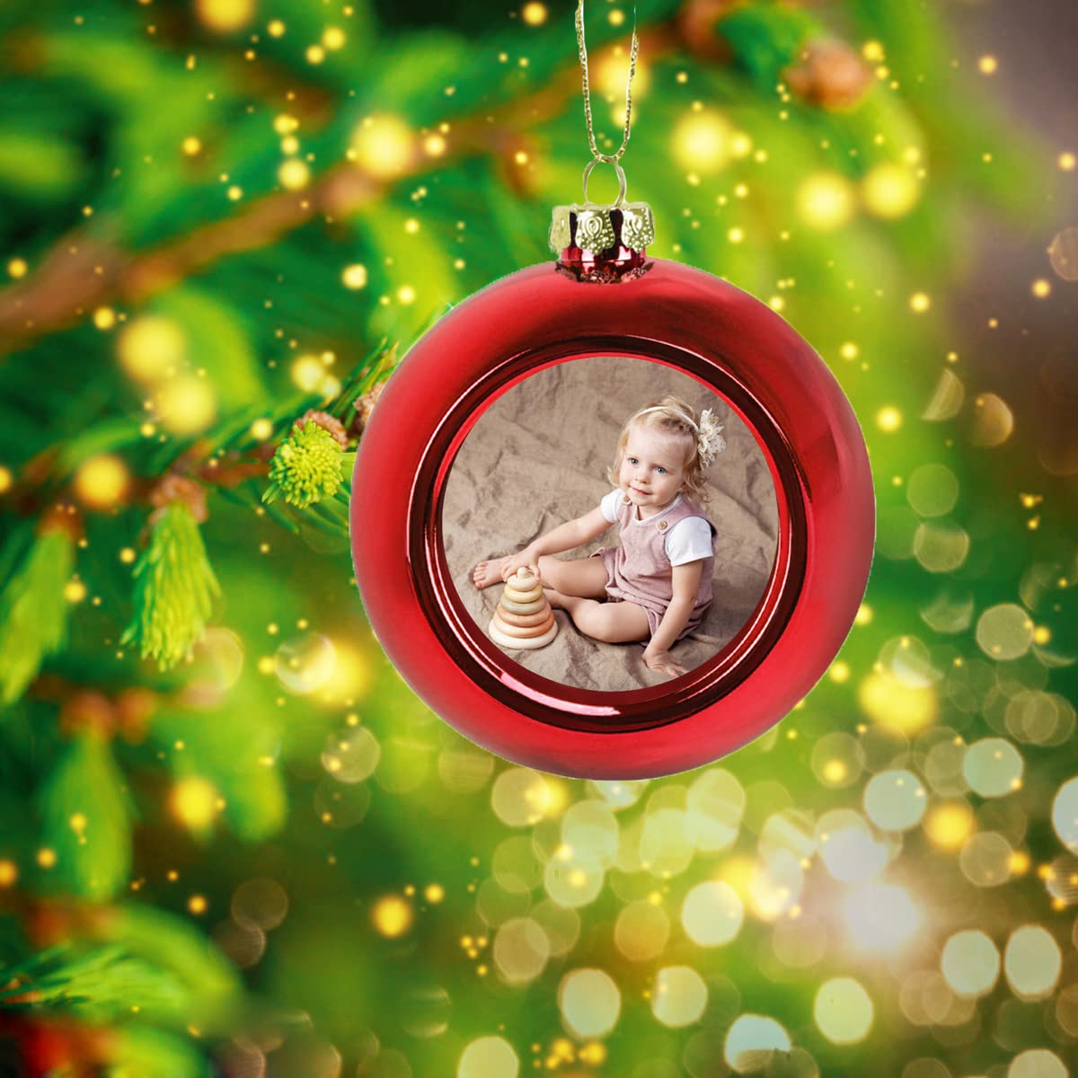 Custom Photo Christmas Ornaments - Personalized 6CM Christmas Ball with Your Image, Holiday Tree Decorations for Home, Party, Wedding & Festive Decor | Perfect for Gifts, Stocking Stuffers & Family Keepsakes