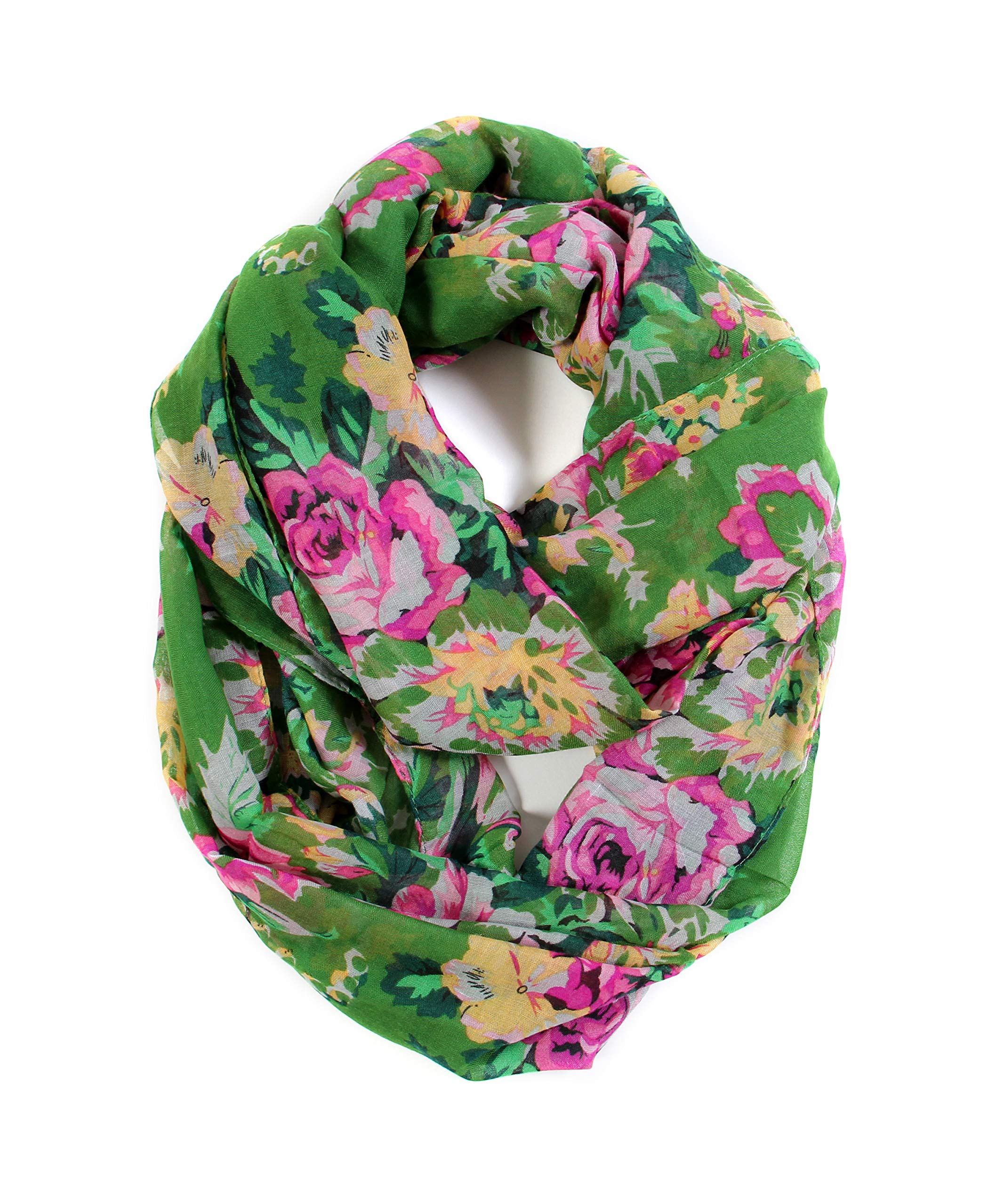 Romantic Rose Floral Print Lightweight Infinity Scarf - Versatile Fashion Accessory for Spring Outfits, Date Nights & Special Occasions