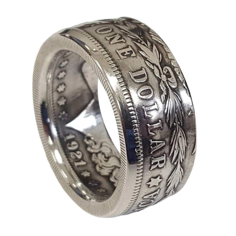 Morgan Silver Dollar Coin Ring for Men & Women - Promise & Fashion Jewelry for Gifts
