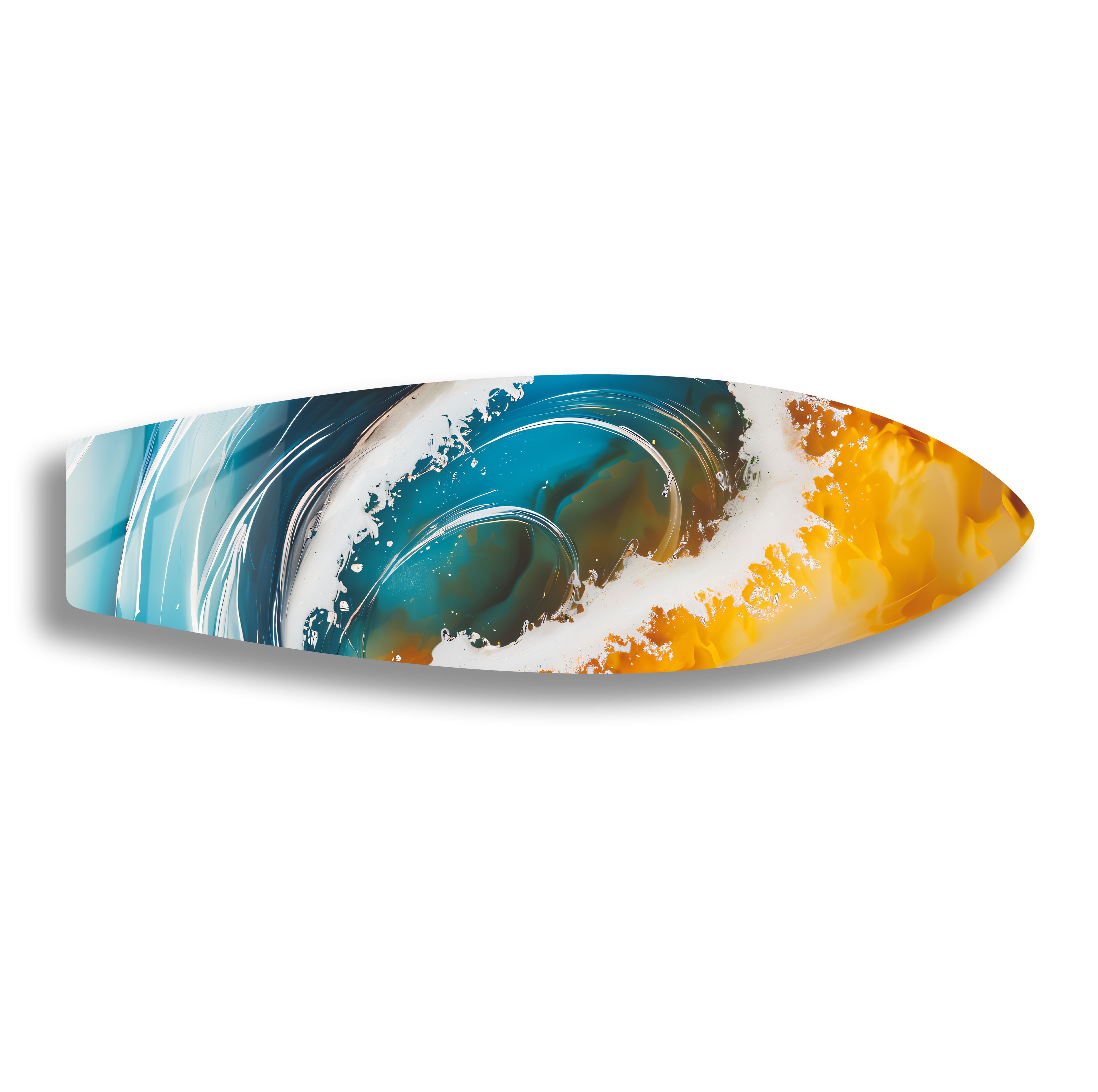 Big Ocean Waves Surfboard Wall Art - Coastal Beach Decor for Living Room, Bedroom & Office - Perfect Surfing Theme Home Decor