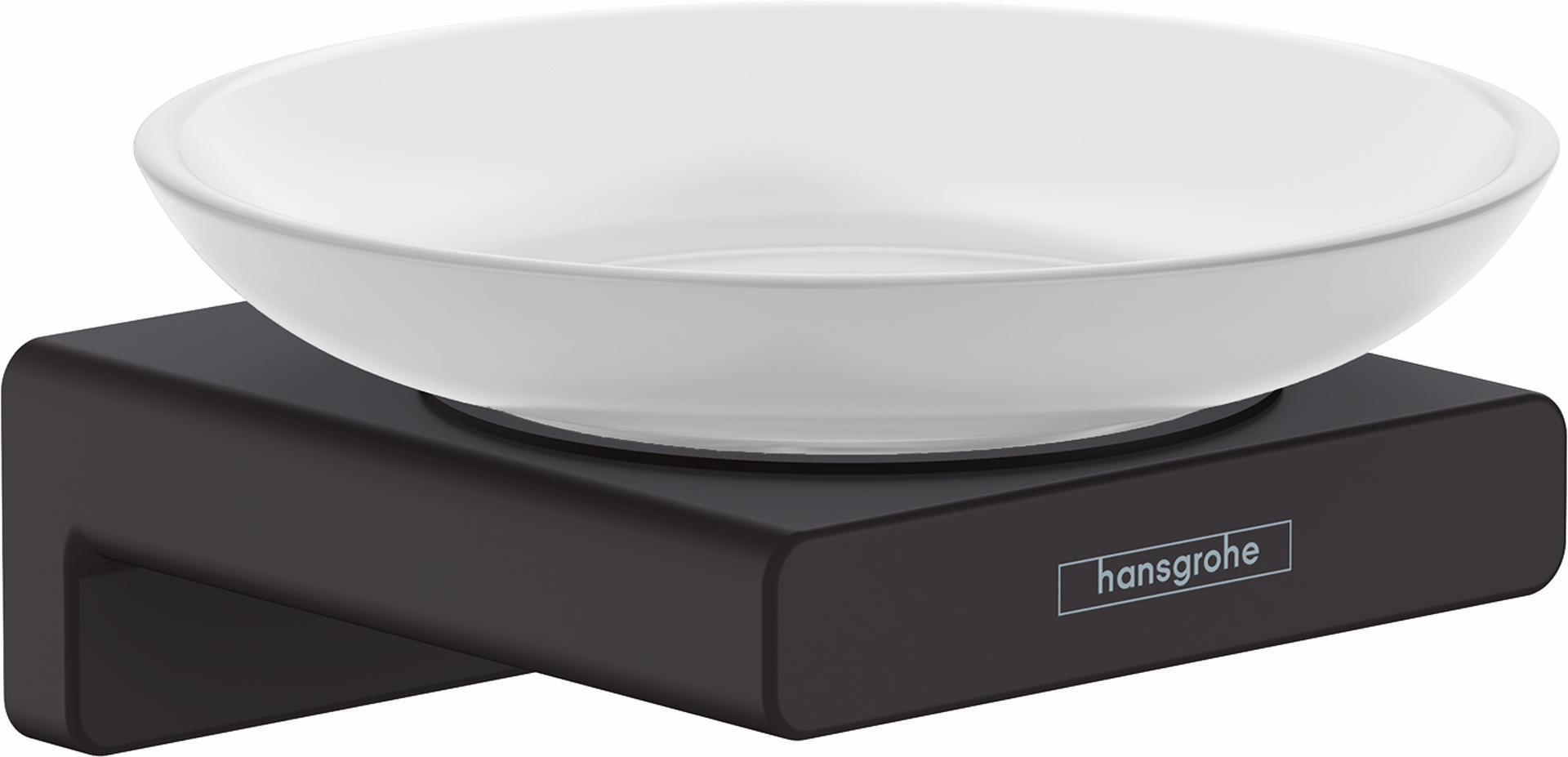 AddStoris Soap Dish - Matte Black 41746670 by Hansgrohe | Modern Bathroom Organizer for Showers & Sinks