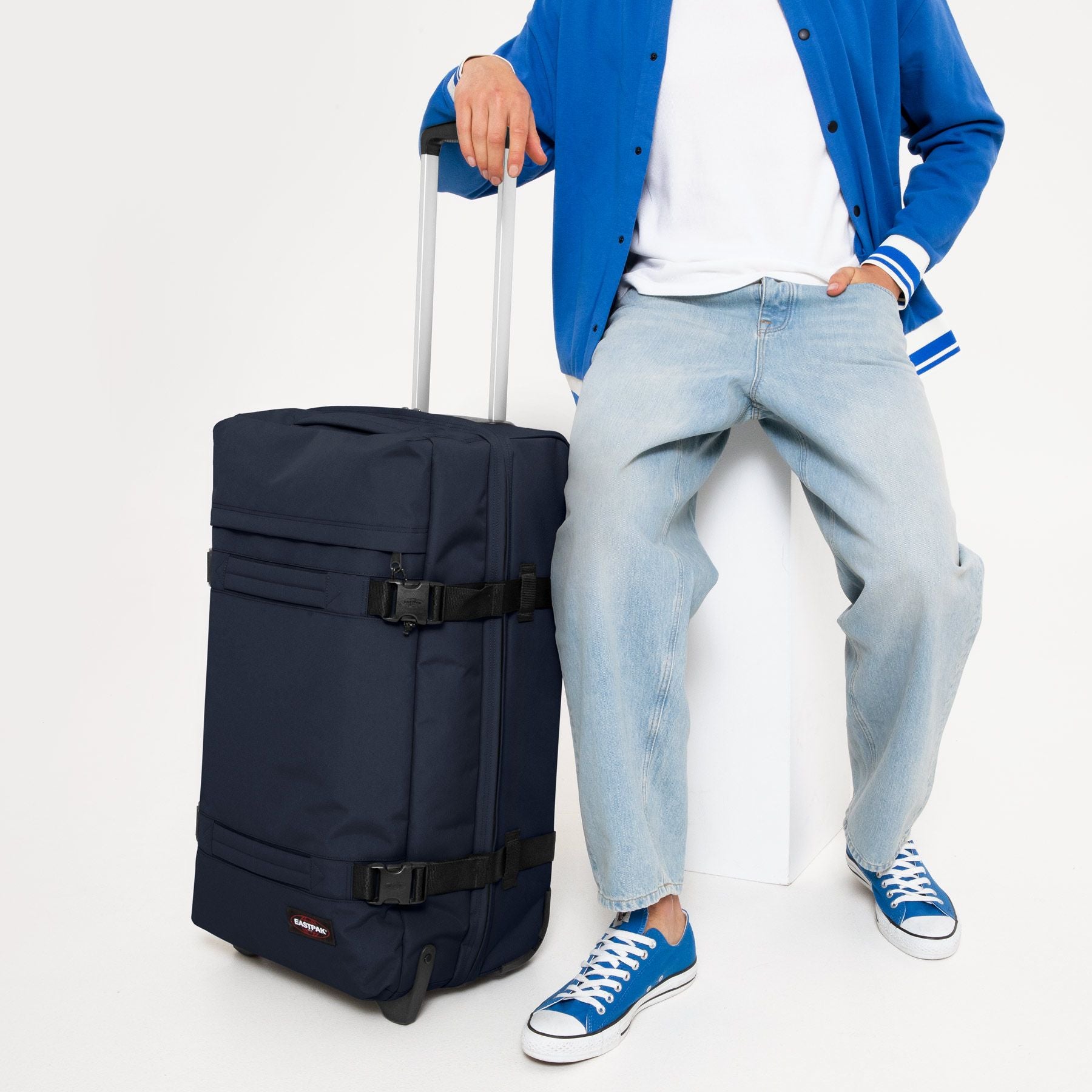 Eastpak Transit'R M Backpack - Durable Ultra Marine Blue Laptop Bag for School, College & Travel | Perfect for Students, Commuters & Professionals