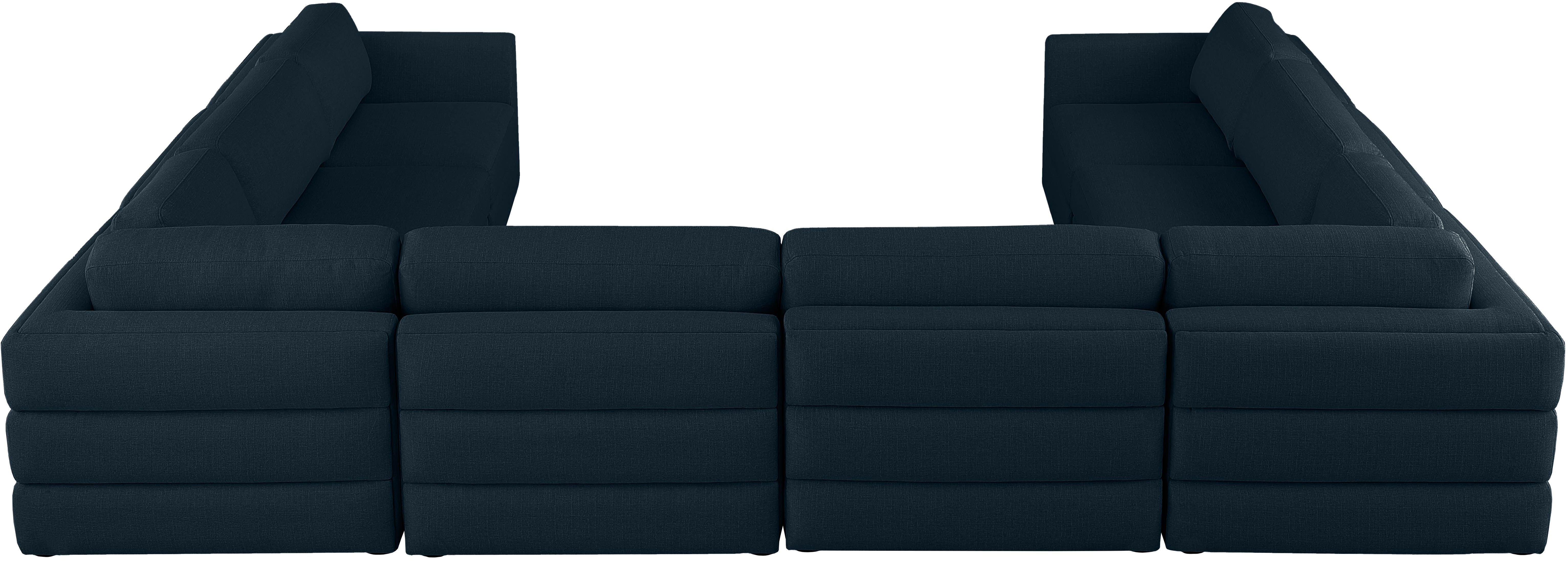 Beckham Durable Linen Textured Fabric Modular Sectional Sofa - Modern Living Room Furniture for Small Spaces & Apartments