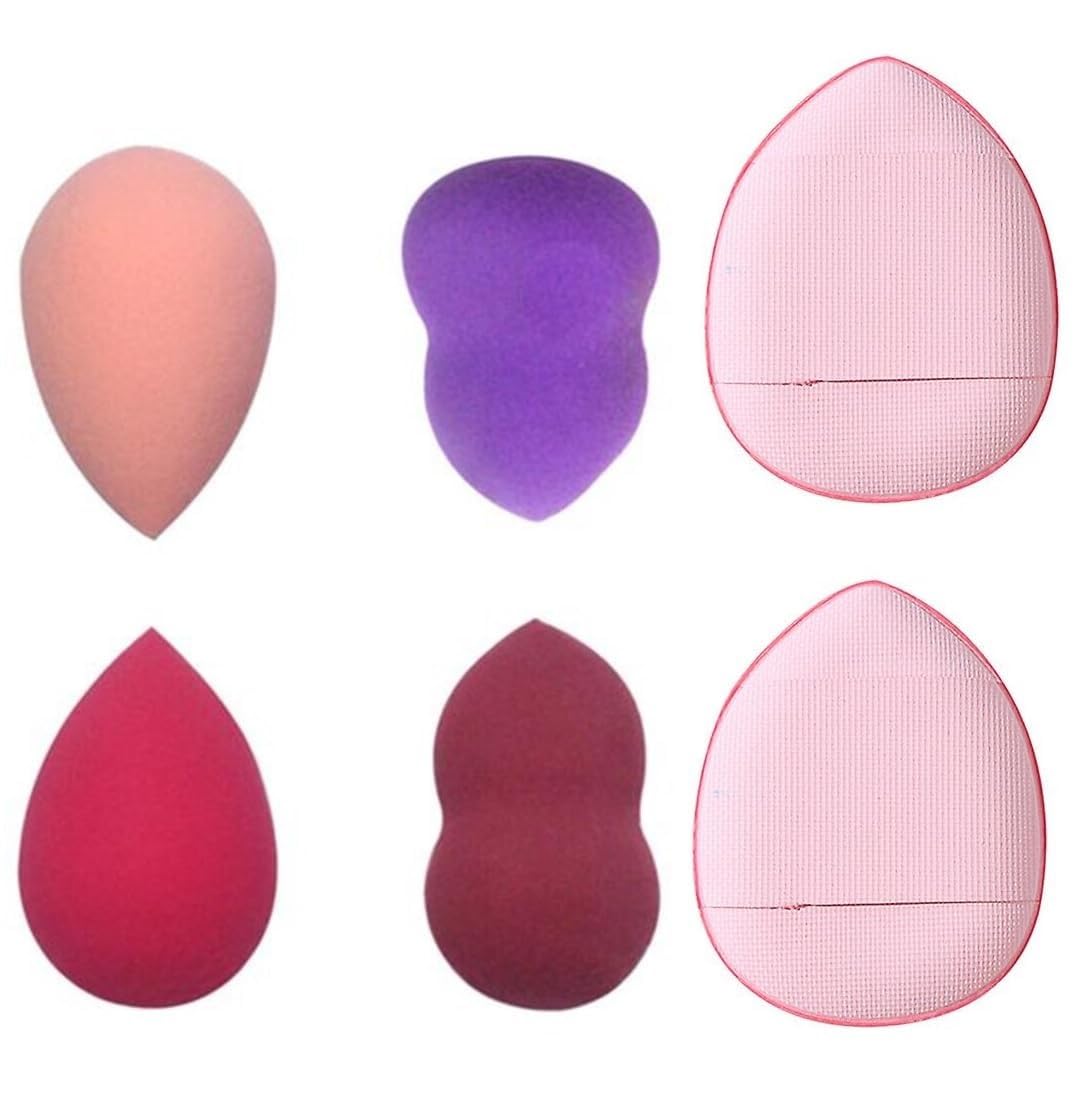 Beautiflame 4-Piece Makeup Sponge Set - Soft Loose & Finger Blender Sponges for Flawless Foundation, Cream, Powder & Liquid Application - Makeup Blending Beauty Sponge Set - Perfect for Daily Makeup, Travel & Professional Use