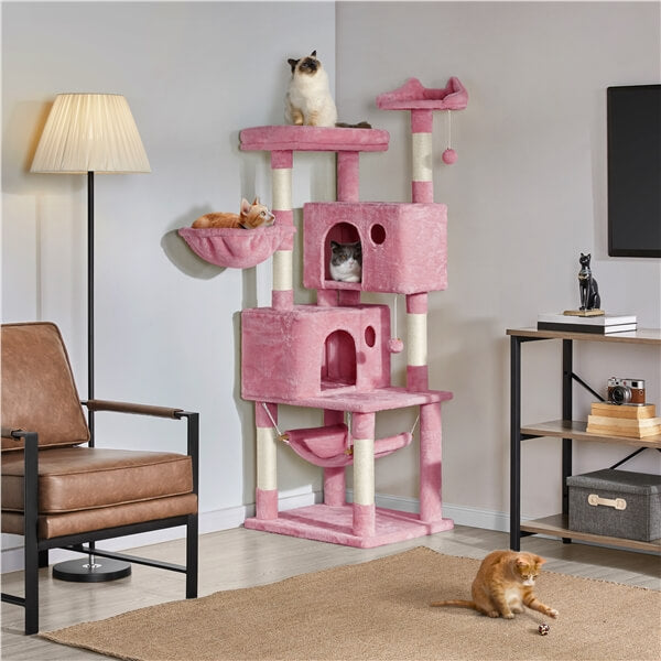 Yaheetech 64.5 Inch Multi-Level Cat Tree Tower with Scratching Posts & Perches - Sturdy Cat Condo for Large Cats, Perfect for Indoor Play & Climbing (Beige)