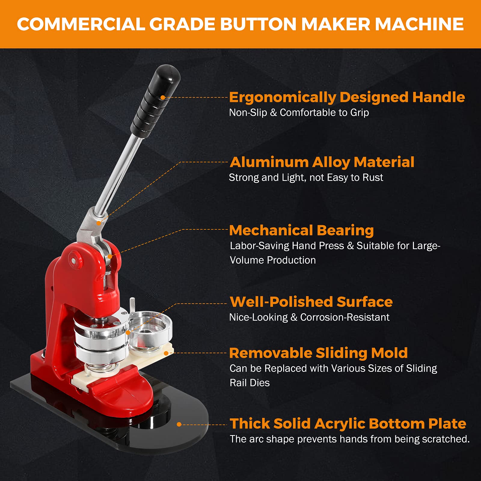 BEAMNOVA 58mm DIY Button Maker Machine Kit - Round Pin Badge Press with 1000 Button Blanks & Supplies (2.28 Inch) for Custom Pins, Events, Promotions & Craft Projects