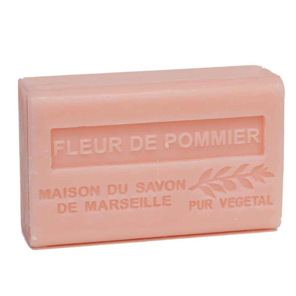 Maison Du Savon De Marseille - Organic Shea Butter French Soap Bar (125g) with Apple Blossom Scent | Natural Skin Care for Dry & Sensitive Skin | Perfect for Bath, Shower & Gift