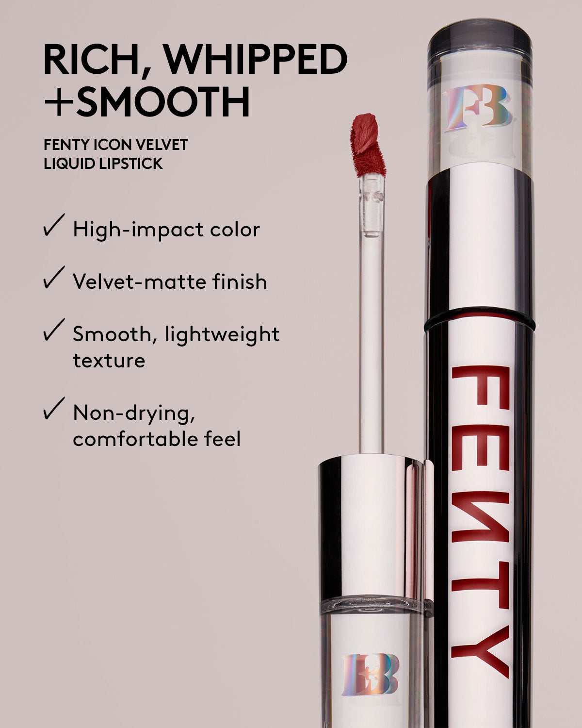 Fenty Icon Velvet Liquid Lipstick - H.B.I.C. | Long-Lasting Matte Lipstick with Velvet Finish | Perfect for Parties, Date Nights & Special Occasions