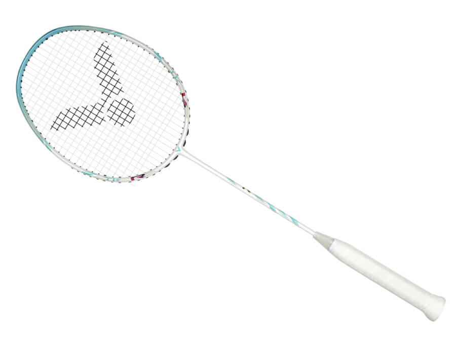Victor Thruster K R (TK-R) Badminton Racket - Lightweight Carbon Fiber Badminton Racquet with High Tension for Power & Control (White) - Perfect for Professional Players & Competitive Tournaments