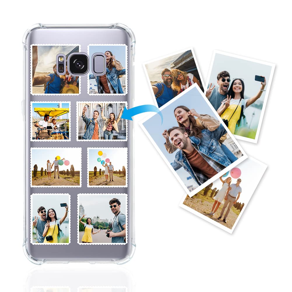 Custom Samsung Galaxy S8 Plus Phone Case - Shockproof Bumper with Reinforced Corners, Clear Photo Collage & Personalized Text Name Design | Perfect for Daily Protection, Travel & Gifts