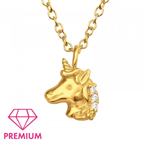 Unicorn Necklace for Kids - 14K Gold Plated Unicorn Pendant Jewelry - Perfect Gift for Girls Birthday, Christmas & Special Occasions