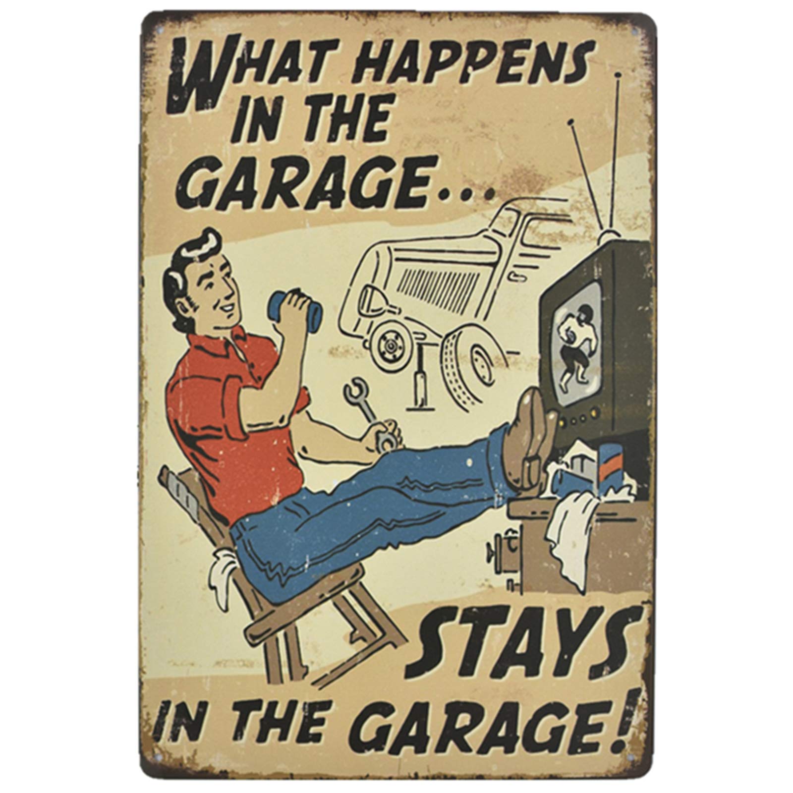 Flytime Vintage Tin Sign - Retro Garage Man Cave Decor, Pub Bar Wall Art, Coffee Shop Poster - 8x12 Inch - Perfect for Home, Office & Restaurant Decor