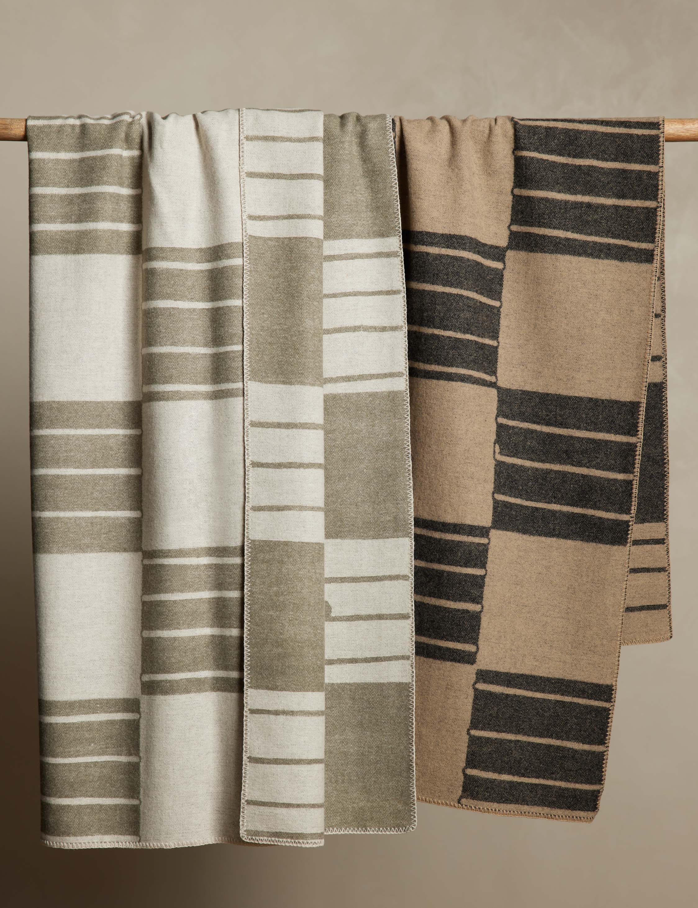 Reversible Checkered Wool Throw Blanket by Sarah Sherman Samuel - Cozy & Stylish for Sofa, Bed, or Home Decor