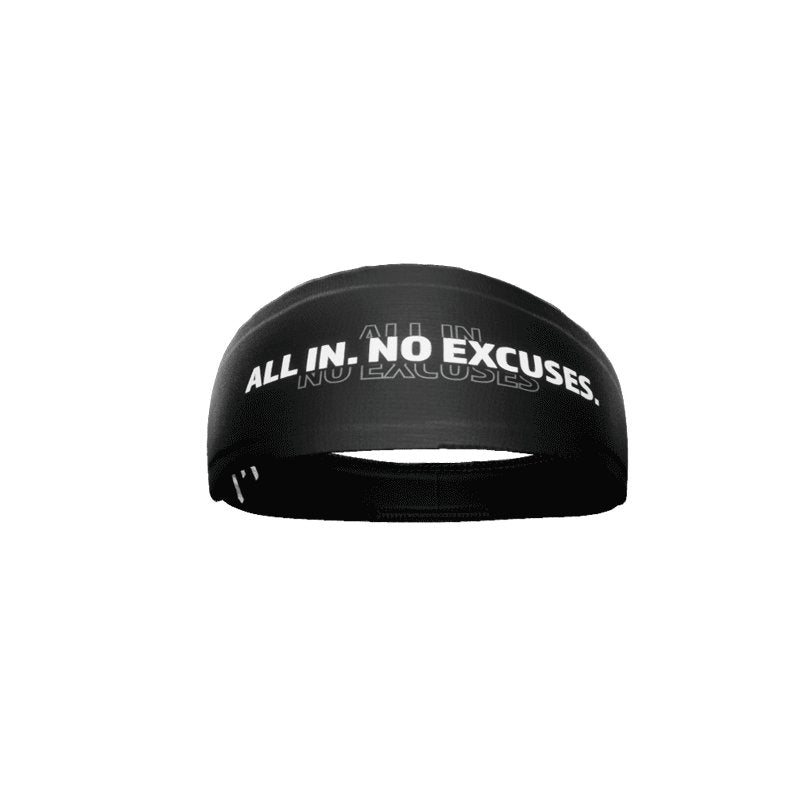 All In No Excuses Headband - Premium Workout & Yoga Headband for Women & Men - Non Slip Sweat Absorbent Sports Headwrap for Running, Fitness, Tennis - Perfect Gift for Athletes