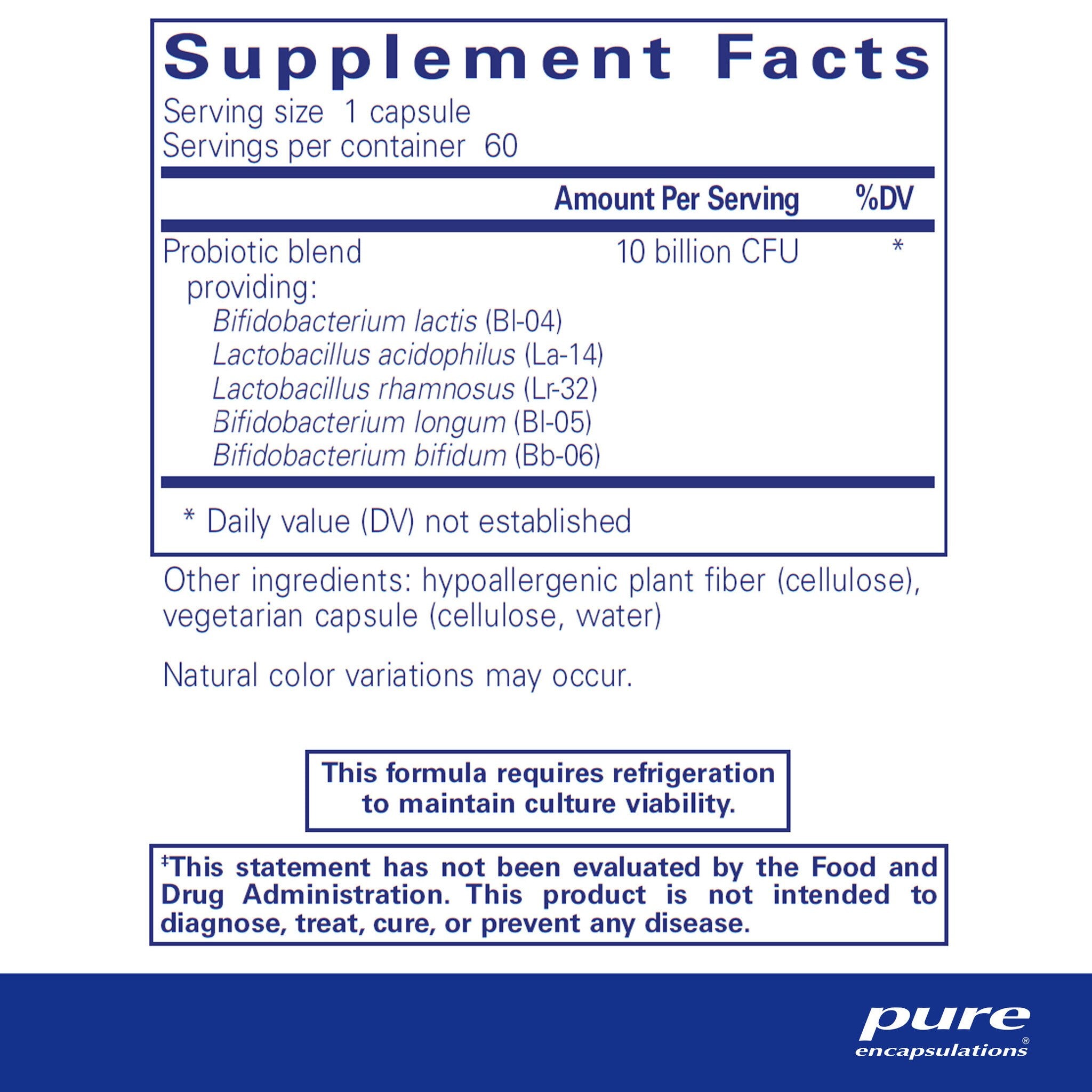 Pure Encapsulations Probiotic 5 - 50 Billion CFU Digestive Health Supplement for Gut Support | Supports Immune System & Digestive Balance | Ideal for Daily Wellness Routine & Travel