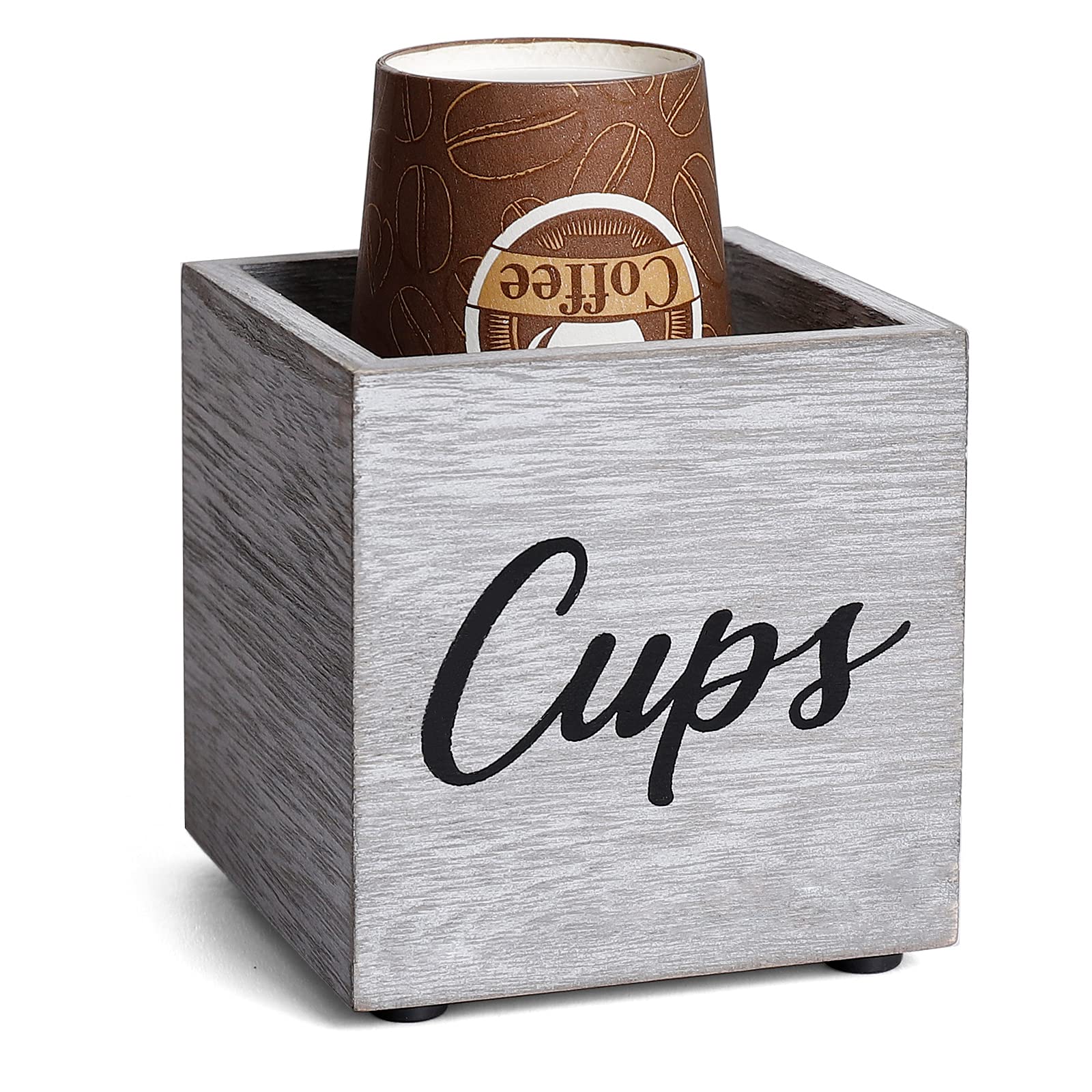 Wooden Cup Dispenser Holder for 3oz-5oz Paper Cups | Bathroom, Kitchen & Party Decor | Farmhouse Style Dixie Cup Organizer for Mouthwash, Coffee & Bar Counter - Perfect for Home, Office & Restaurant Use