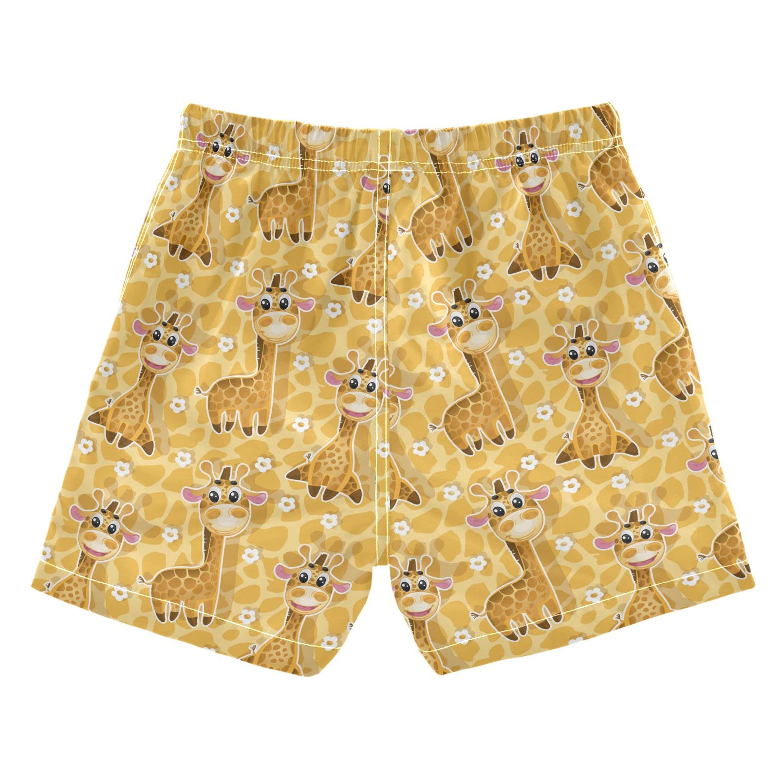 **Giraffe Print Cowhide Boys Swim Trunks for Toddlers - Quick Dry Baby Kids Swimwear with UPF 50+ Sun Protection - Perfect for Beach, Pool & Summer Water Play (Size 4T)**