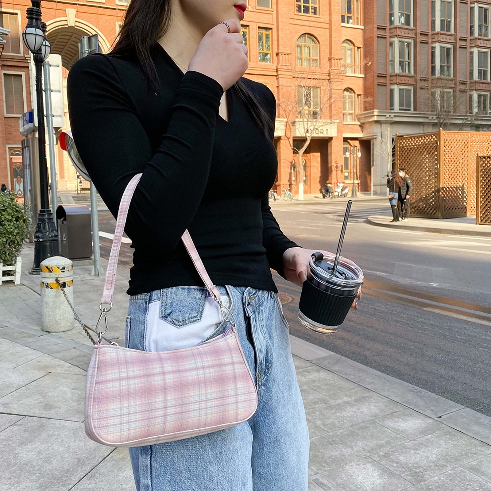 Dawery Plaid Print Crossbody Bag for Women - Stylish Cloth Shoulder Bag, Casual Handbag, Daily Clutch Purse | Perfect for Shopping, Travel & Everyday Use