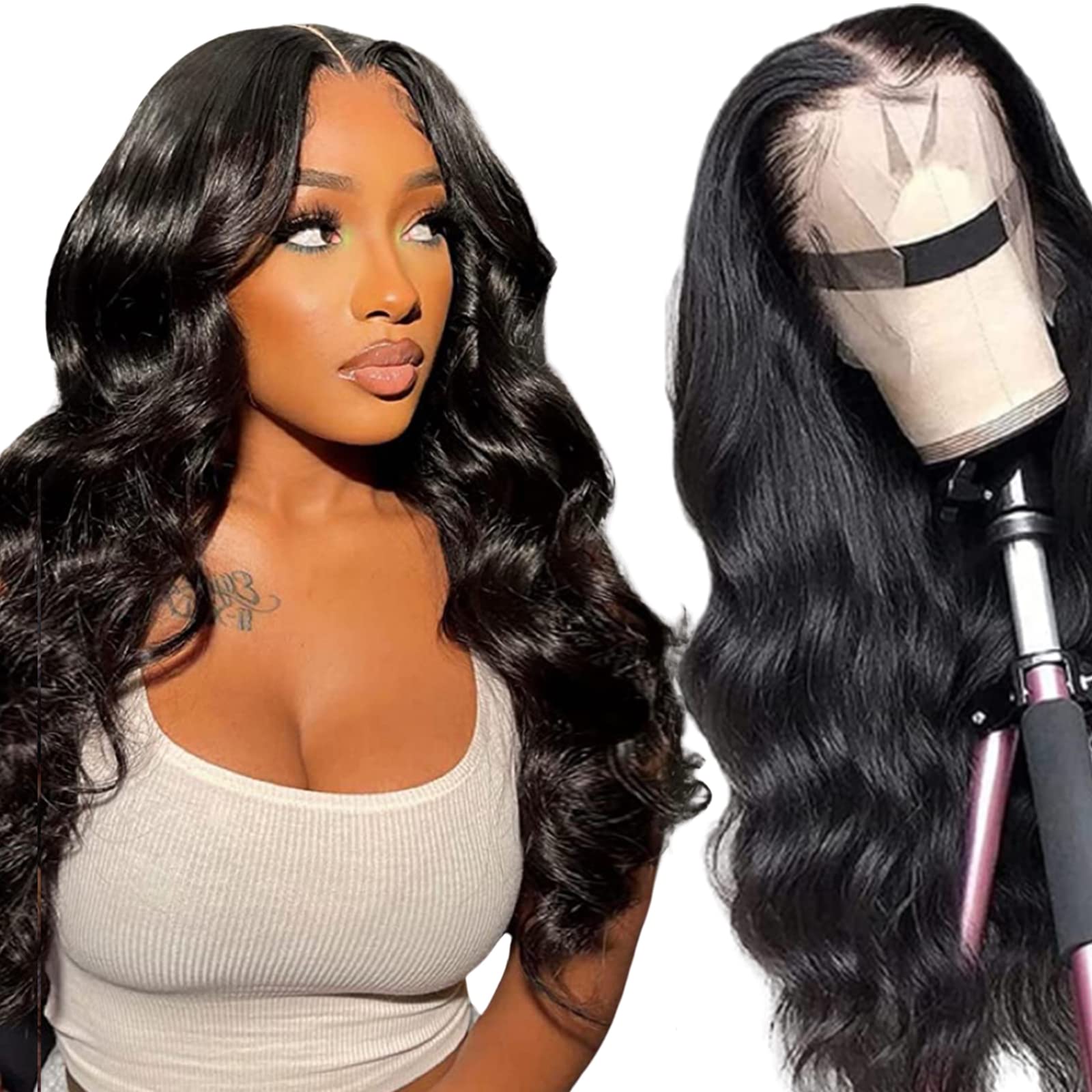 30 Inch 13x6 HD Lace Front Wig Human Hair - Body Wave 180 Density Pre Plucked Glueless Wigs for Black Women | 10A Quality | Perfect for Daily Wear, Special Occasions & Protective Styling