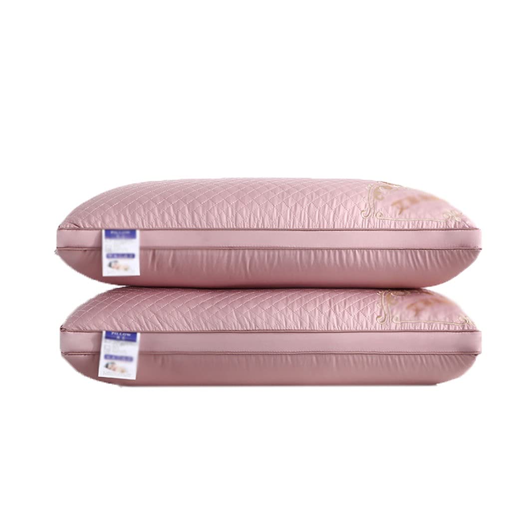 LYUN Hotel Pillow for Sleeping - Memory Foam Pillow for Neck & Shoulder Pain Relief, Cervical Support & Spine Alignment - 2 Pack Pink - Perfect for Side Sleepers, Back Sleepers & Hotel Comfort at Home